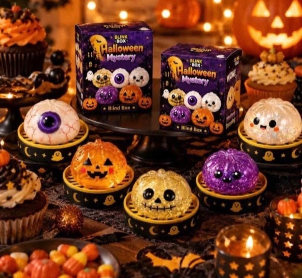 Halloween Mystery Blink Box Squishy Dumpling Fidget Toy Surprise Gift SEALED NEW